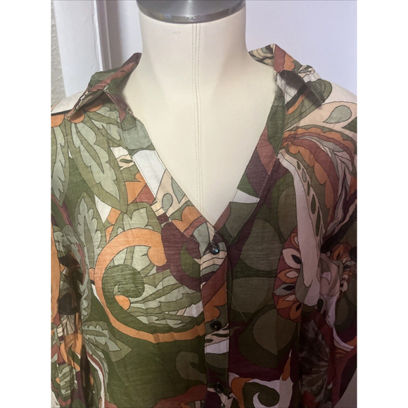 Sheer Dressy Button Up Blouse By Paparazzi NWT Embroidered details - Picture 7 of 12